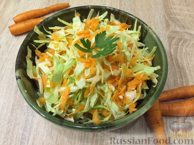 Фото к рецепту: Салат из свежей капусты с морковью