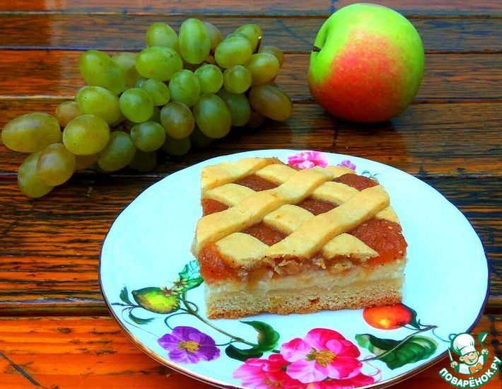 Рецепт: Пирог с творогом и яблоками