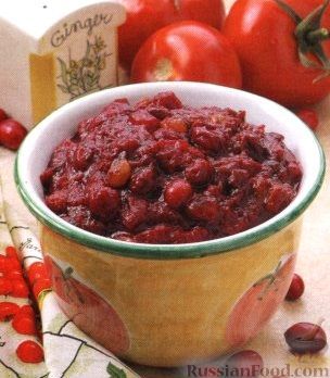 Фото к рецепту: Клюквенно-томатный соус
