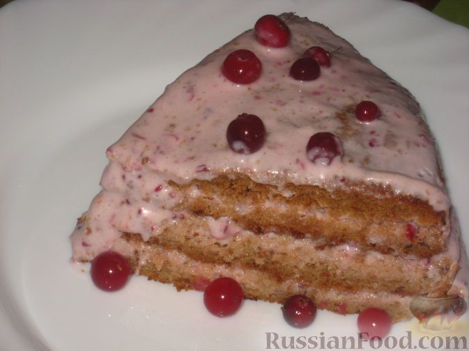 Фото к рецепту: Клюквенный торт
