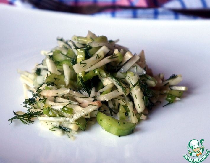 Рецепт: Салат с топинамбуром и кольраби