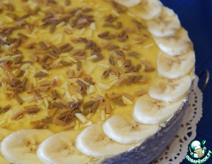 Рецепт: Творожный торт с замороженными бананами