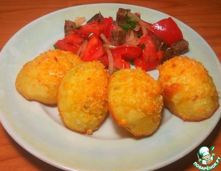 Рецепт: Картофель с сыром и хлебной крошкой