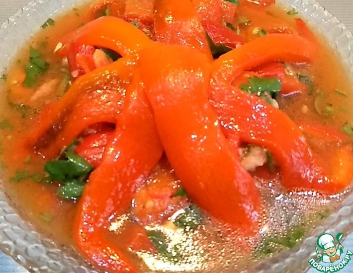 Рецепт: Салат-соус из печеных перцев