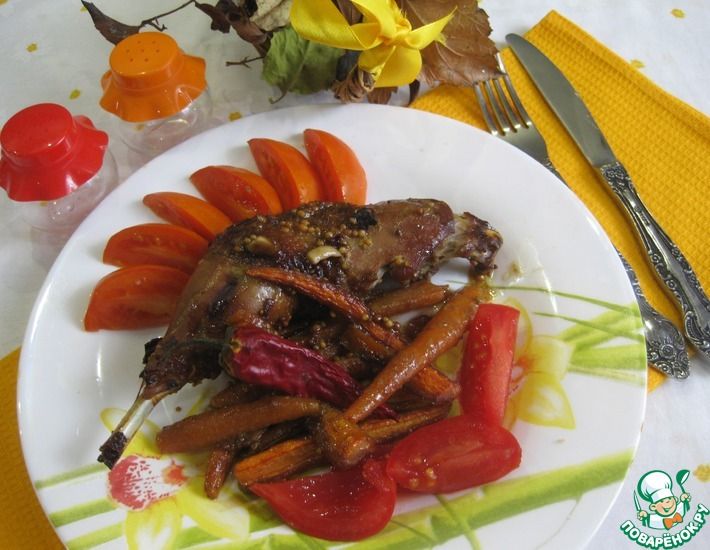 Рецепт: Пикантная курица запеченная с морковкой