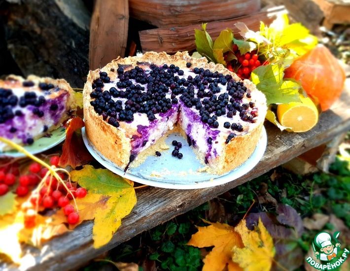 Рецепт: Творожный пирог Черничная осень''