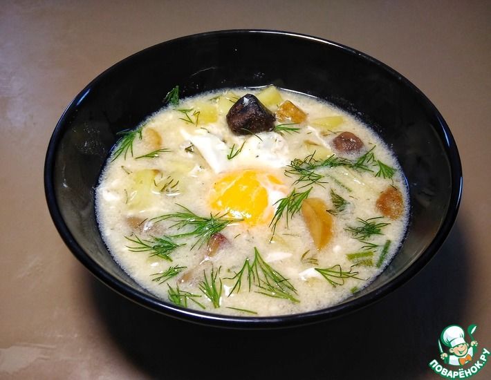 Рецепт: Суп с грибами-Южночешская кулайда