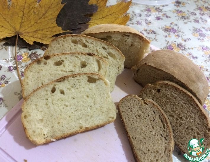 Рецепт: Домашний бездрожжевой хлеб на закваске