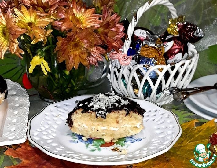 Рецепт: Печенье кокосовое с прослойкой маршмеллоу