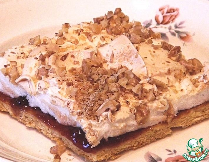 Рецепт: Песочное пирожное с меренгой