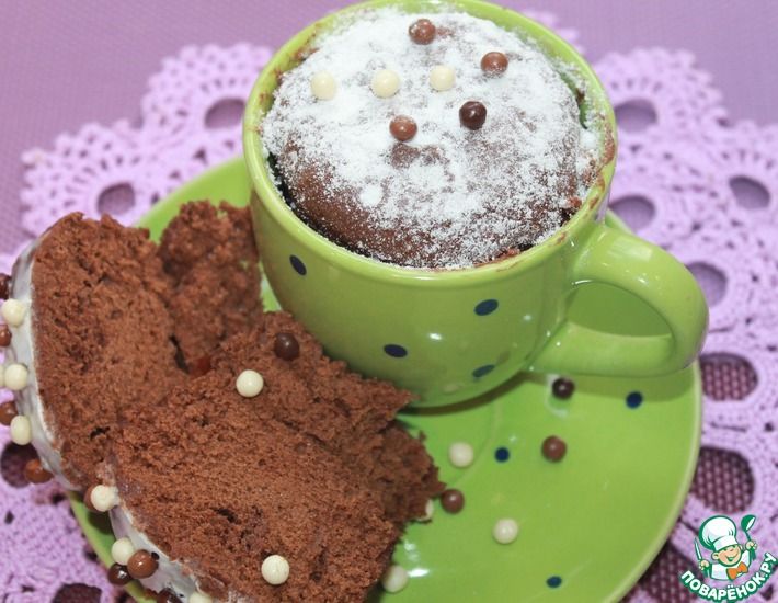 Рецепт: Кекс в чашке Шоколадное лакомство