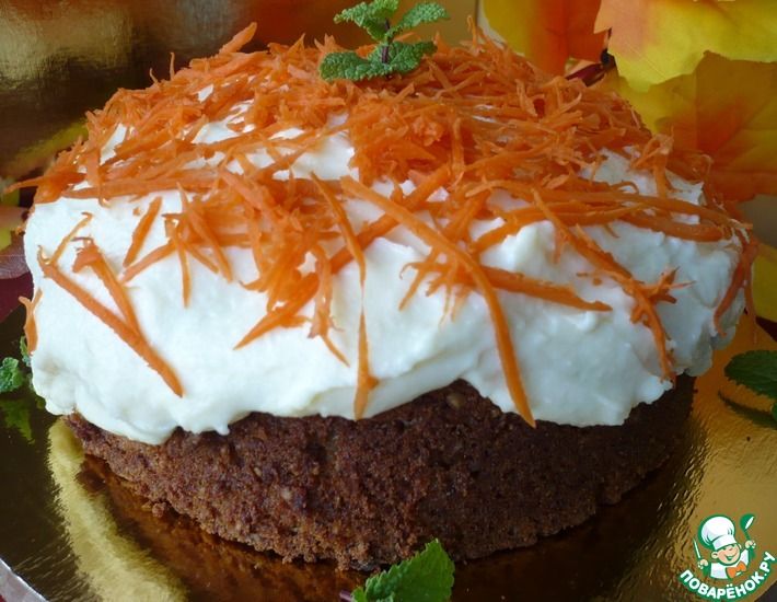 Рецепт: Морковный пряный пирог с кремом