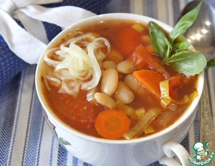 Рецепт: Фасолада-греческий постный суп