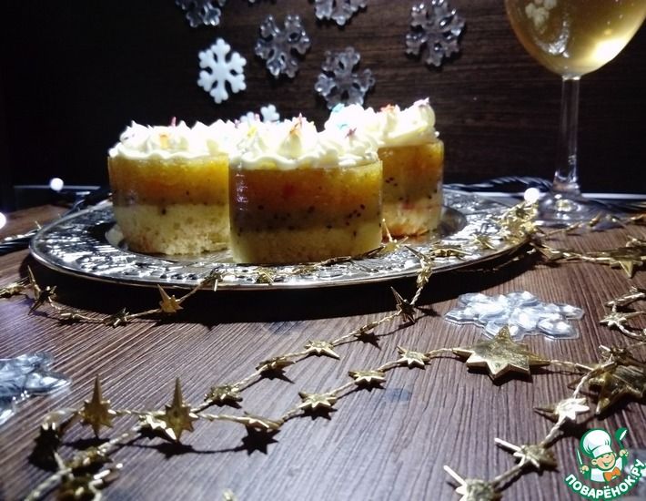 Рецепт: Пирожное Новогодние фонарики