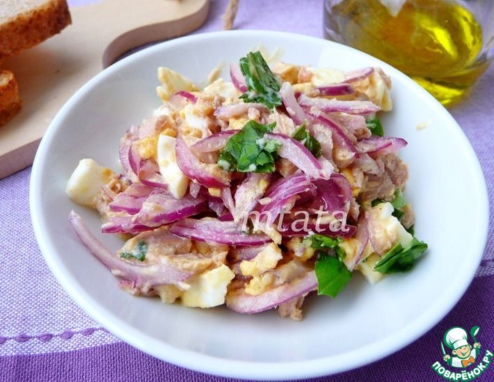 Рецепт: Салат из тунца и яйца