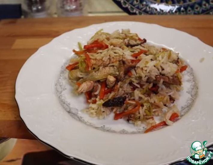Рецепт: Индейка с овощами в устричном соусе