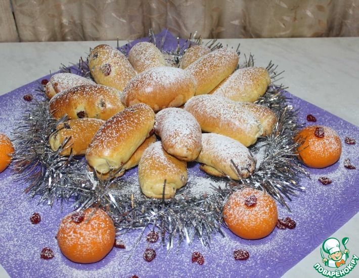 Рецепт: Новогодние мандариновые булочки