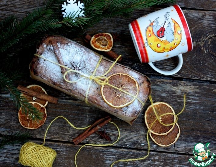 Рецепт: Рождественский творожный бездрожжевой кекс