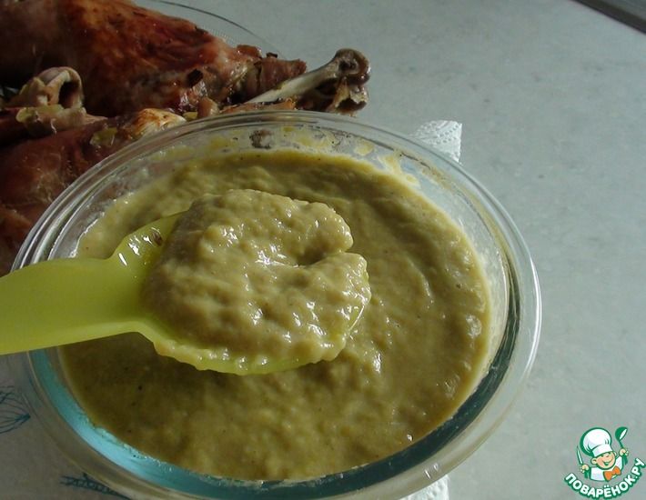 Рецепт: Соус из лука-порея с запечённой индейкой