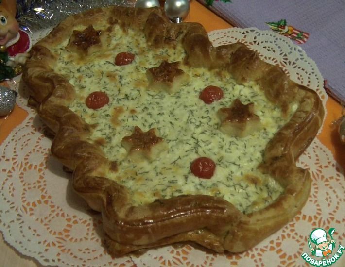 Рецепт: Закусочный пирог Новогодняя ёлочка