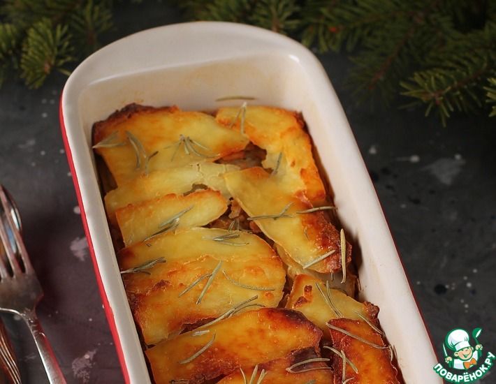 Рецепт: Картофель с беконом и мягким сыром