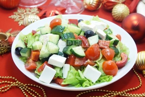 Овощной салат с сыром Огни фейерверка
