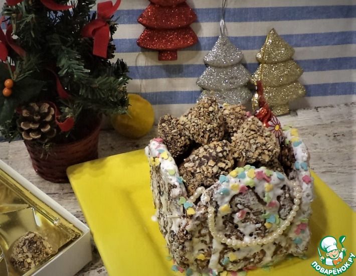 Рецепт: Печенье Новогодняя корзиночка-подарок