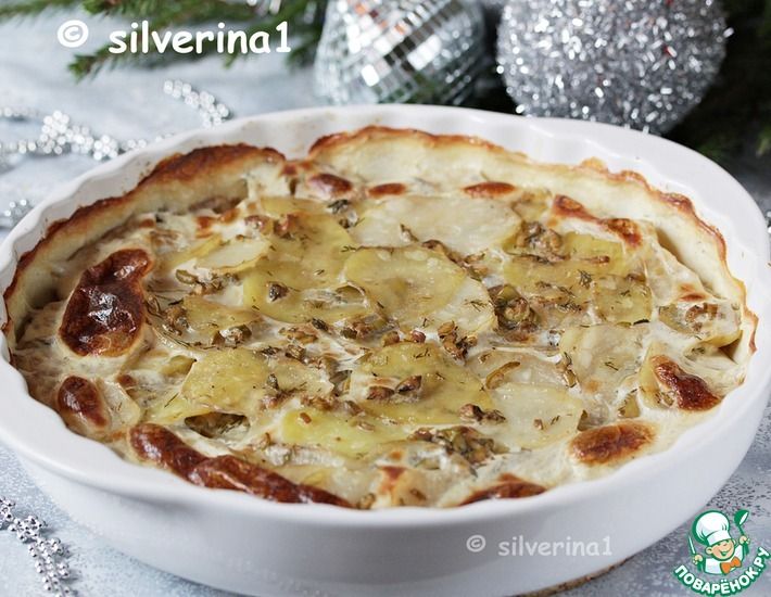 Рецепт: Картофельный гратен с оливками