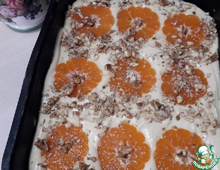 Рецепт: Мандариновый пирог Зимушка-Зима
