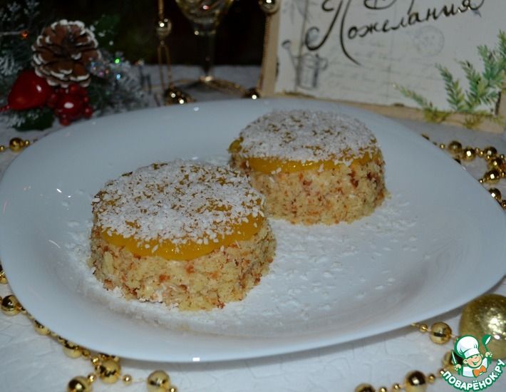 Рецепт: Десертные пирожные с янтарным топпингом