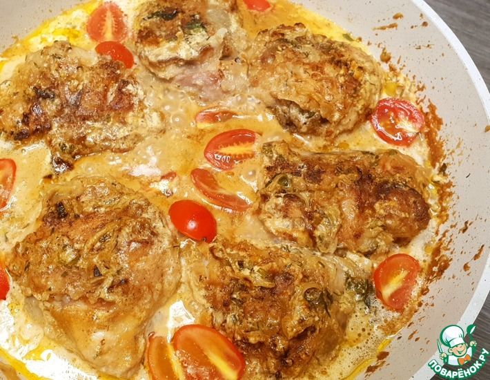 Рецепт: Курица в сметанном соусе