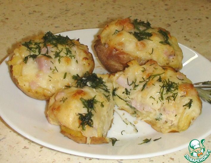 Рецепт: Фаршированный картофель грудинкой и сыром