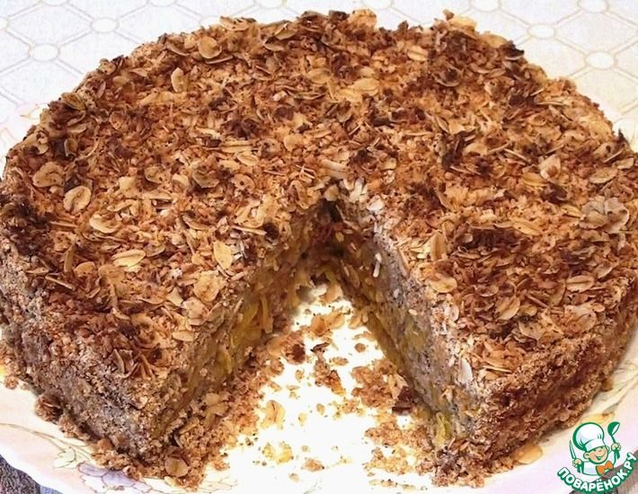 Рецепт: Насыпной пирог с яблоком и тыквой