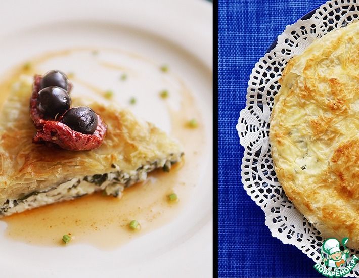 Рецепт: Греческий пирог с сыром Фета и шпинатом
