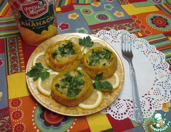 Рецепт: Манты с ананасом