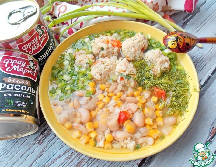 Рецепт: Овощной суп с необычными фрикадельками