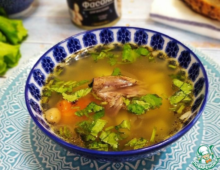 Рецепт: Фасолевый суп на костном бульоне