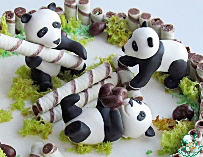 Рецепт: Фигурка панды из сахарной мастики