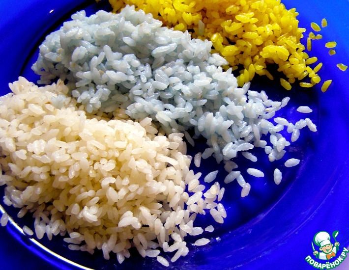 Рецепт: Цветной рассыпчатый рис