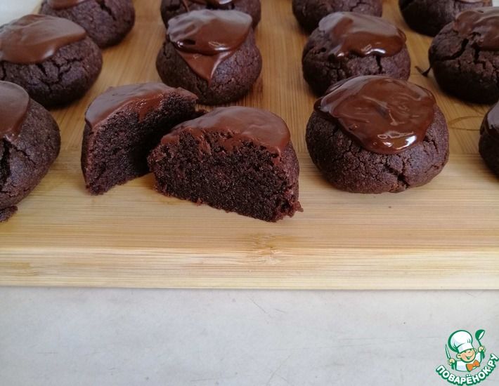 Рецепт: Шоколадное мокрое печенье