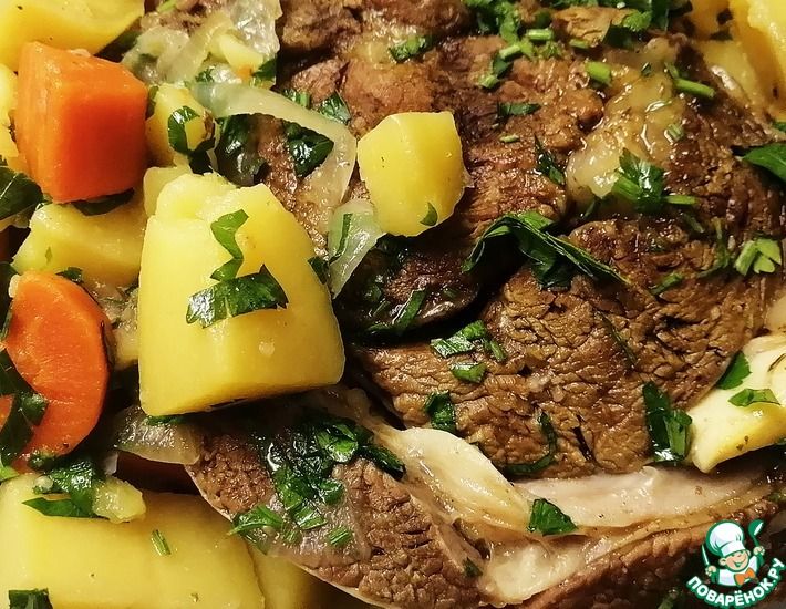 Рецепт: Томленая говядина с овощами