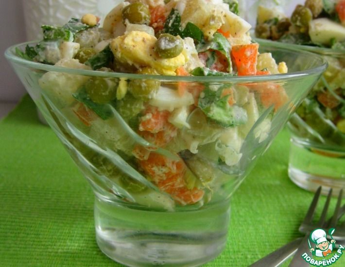 Рецепт: Картофельный салат со щавелем