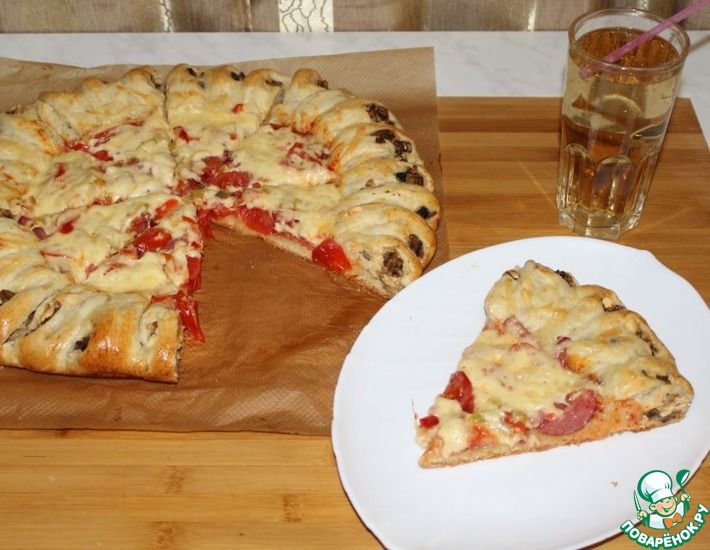Рецепт: Необычный пирог пицца
