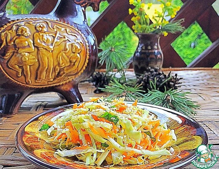 Рецепт: Салат из молодой капусты и щавеля