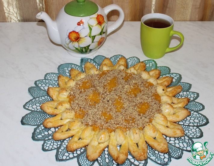 Рецепт: Песочный пирог с апельсиновой начинкой