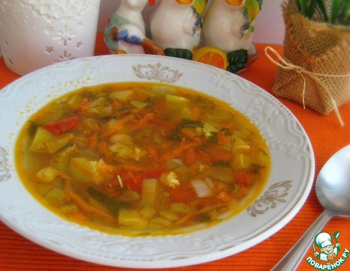 Рецепт: Суп с кабачками и фасолью