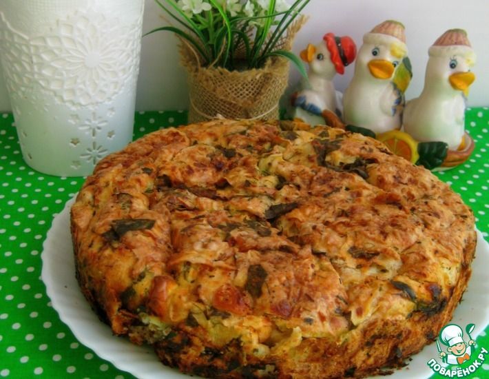 Рецепт: Пирог из лаваша и брынзы