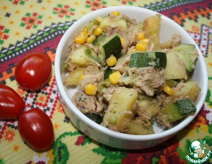 Рецепт: Тунец с картофелем и овощами