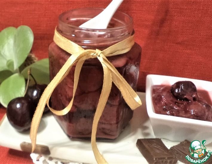 Рецепт: Джем вишня & черешня с шоколадом