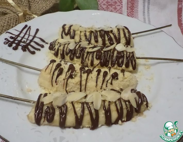Рецепт: Мороженое натуральное банан-лакомка с шоколадом